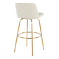 Toriano - Contemporary Fixed Height Barstool Swivel With Round Footrest (Set of 2) - Cream