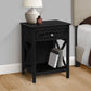 Accent End Table, 2 Tier, Storage Drawer, Transitional Style