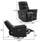 Manual Recliner Chair With 8 Point Massage And Swivel Function For Living Room - Black