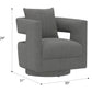 Swivel Chair With Fabric Upholstery - Gray