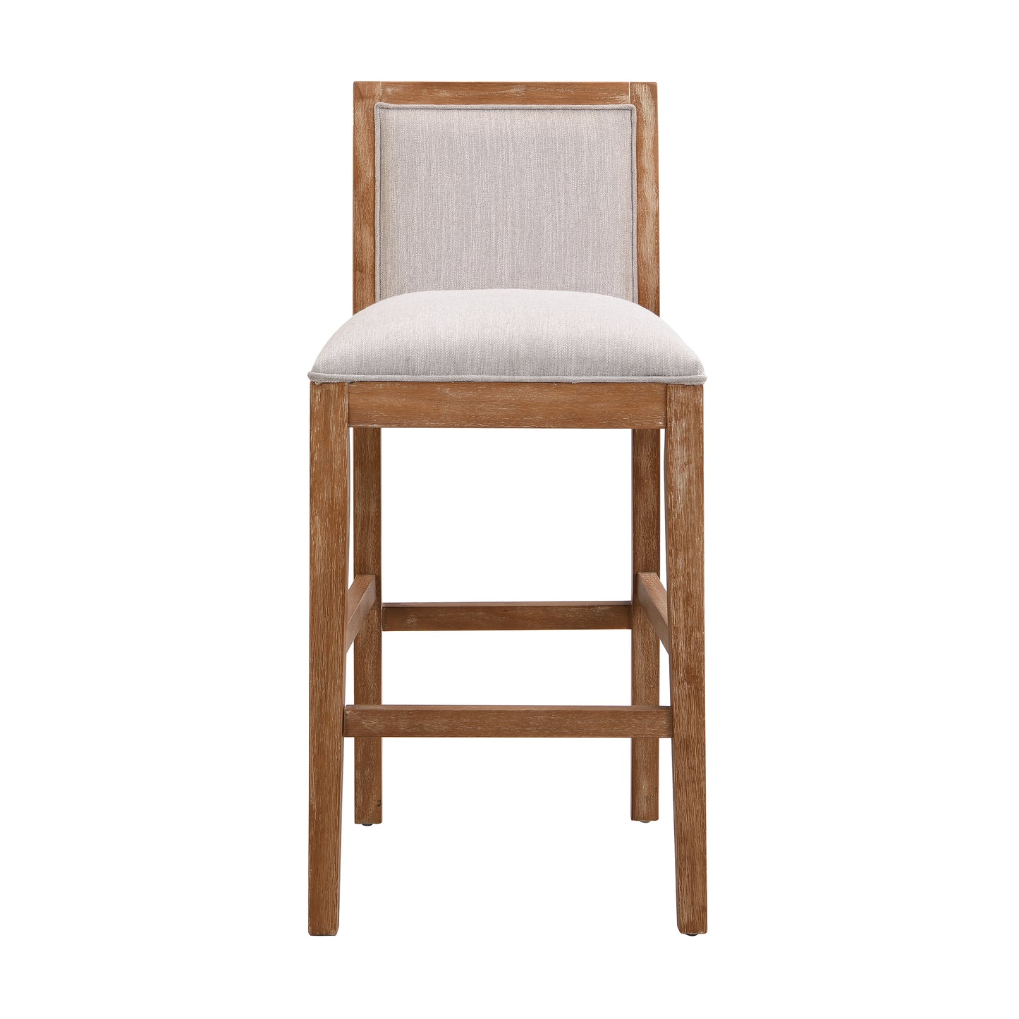 Montague - Set of 2 - 24" Retro Bar Stools with Rubberwood Frame and Upholstered Fabric Cushions, Classic Espresso Design