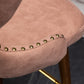 Nerissa - Set of 2 - 26" Pink Fauher Tufted Counter Stools x Leatwith Nailhead Trim