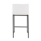 Marolie - Set of 2 - 26" Counter Stools with White Faux Leather Seats and Black Metal Frame, Contemporary Design by LumiSource