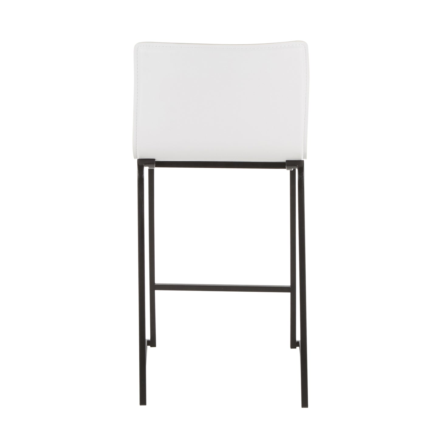 Marolie - Set of 2 - 26" Counter Stools with White Faux Leather Seats and Black Metal Frame, Contemporary Design by LumiSource