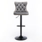 Swivel Barstools Adjusatble Seat Height, Modern Upholstered Bar Stools With Backs Comfortable Tufted For Home Pub And Kitchen Island (Set of 2)