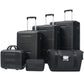 6 Piece Lightweight Hardshell Luggage Set With Double Spinner Wheels, Password Lock