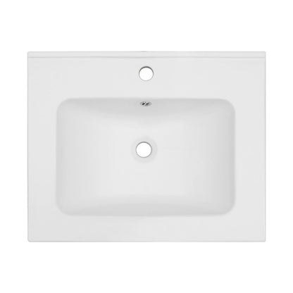 Rectangular Single Vanity Top With 1 Faucet Hole And Overflow Ceramic