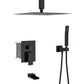 Modern Shower System With Waterfall Tub Spout, 12" Ceiling Mount Square Shower
