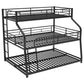 Twin Long / Full Long / Queen Triple Bunk Bed With Long And Short Ladder And Full-Length Guardrails - Black