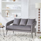 Open Back Loveseat Settee With 3 Pillows
