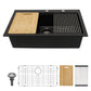 Granite Composite Quartz Kitchen Sink With Workstation Features And Drop In Design