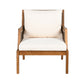 Acacia Wood Patio Furniture Club Chair, Outdoor Wicker Armchair, Deep Seating With Soft Cushions For Porch - Teak / Mix Brown