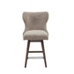 Melrose- Set of 2 - 27" Camel Upholstery Swivel Counter Stools with Solid Wood Frame, Perfect for Kitchen or Dining Room