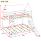 Georgiana - Twin Over Queen House Bunk Bed With Climbing Nets And Climbing Ramp