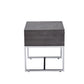 Iban - End Table - Gray Oak / Chrome