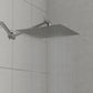 Luxury Rain Shower Head With Adjustable Arm, 10" Square, Stainless Steel - Brushed Nickel