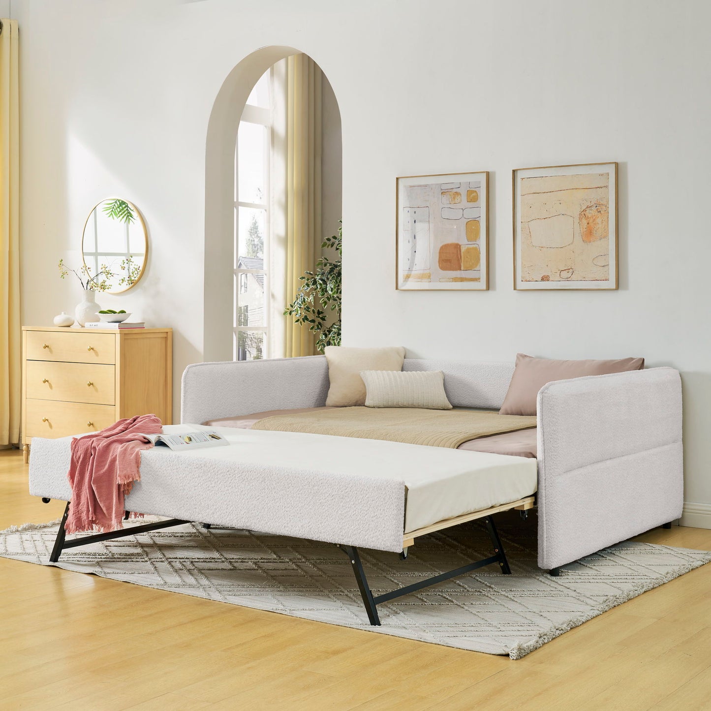 Upholstered Daybed With Pop Up Trundle
