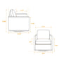 Modern Upholstered Square Swivel Accent Chair With 360 Degree Rotation