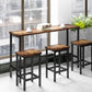 Thalor - Set of 2 - 24" Counter Height Stools with Extra Long 60.2" Brown Table and Footrest, Space-Saving Design