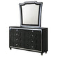 Mika - 8 Drawer LED Dresser With Mirror - Black