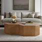 Hexagon Coffee Table With Fluted Design - Natural