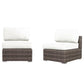 Seating Set With Cushions Handcrafted Wicker Design
