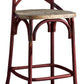 Zorina -  set of 2 -29" Seat Height Industrial High-Back Bar Chair in Antique Red and Oak, 43" Overall Height