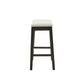 Belfast - Set of 2 - 28" Cream Counter Stools with Dark Grey Wood Frame, Pewter Nailhead, and High Back Design