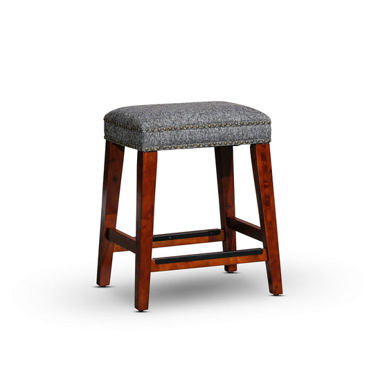 Grand Lake - Set of 2 - 24" Cherry Backless Counter Stools with Upholstered Seat