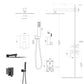 10" Square Dual Shower Head System Wall Mounted With Rough In Valve Modern Bathroom Fixture