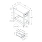 Accent End Table, 2 Tier, Narrow, Storage Drawer, Transitional - Walnut