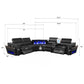 Nova - Sectional With Bluetooth Speaker, LED And Lifting Wine Cabinet