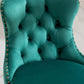 Luxury  - Set of 2 - 25" Green Velvet Swivel Barstools with Adjustable Seat Height, Upholstered Tufted Chairs & Copper Nailheads