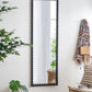 Full Length Mirror With Metal Beaded Frame, Rectangular Oversized Mirror For Living Room Bedroom - Black