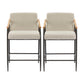 Mid Century Modern Counter Stool Set With Iron Frame
