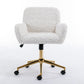 Office Chair, Artificial Rabbit Hair Home Office Chair With Metal Base, Adjustable Desk Chair Swivel Office Chair, Vanity Chair