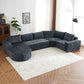 U-Shaped Oversized Modular Cloud Sectional Sofa With Deep Seat For Living Room