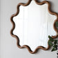 Wooden Accent Mirror With Unique Frame, Wall Mirror For Living Room Bedroom Entryway - Brown