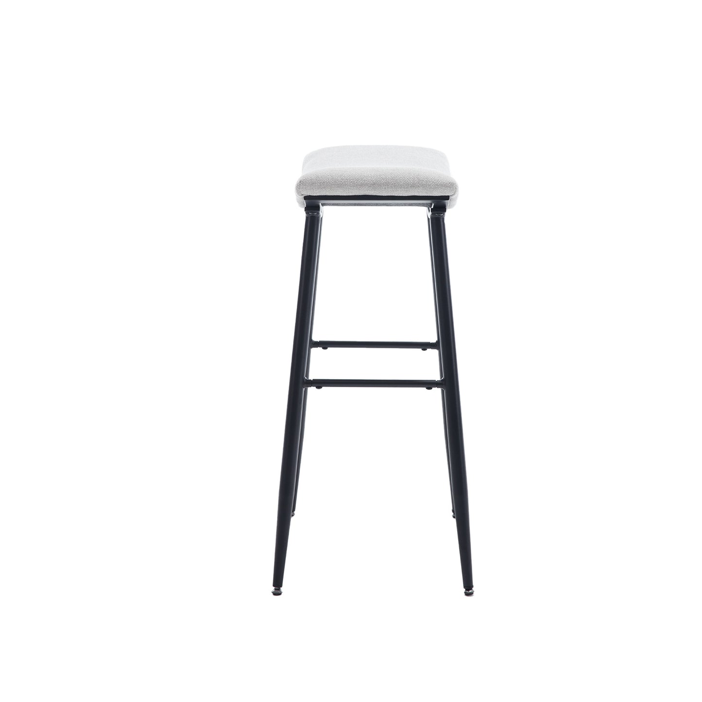 Darwin- Set of 2 - 30" Beige and Pale Blue Modern Linen Upholstered Bar Stools with Footrest