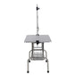 Folding Dog Pet Grooming Table Stainless Steel Frame Rubber Mat On Board With Adjustable Arm And Clamps Pet Dog Cat Grooming Table