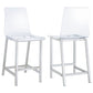 Counter Height Stools With Curved Back Design (Set of 2) - Clear