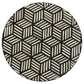 Top Accent Table With Mosaic Design, Circular Tabletop - Gold