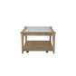 Frosted Glass Top Cocktail Table With Casters - Sand