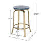 Sanora- Set of 2 - 25" Blue Counter Stools with Swivel Iron Frame and Faux Wood Seats