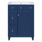 Transitional Style Bathroom Vanity Cabinet With Ceramic Sink