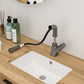 Pull Down Bathroom Sink Faucet With 3 Water Modes And Stainless Steel Construction - Gunmetal Black