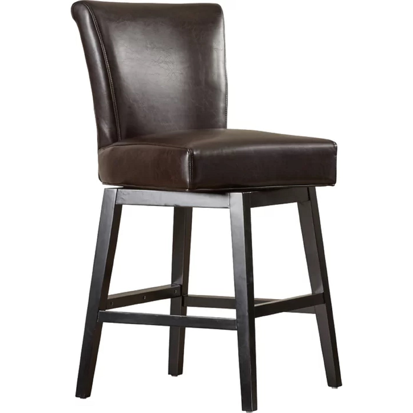 Stenton- Set of 2 - 28'' Height  Brown PU Leather Swivel Counter Stools