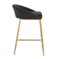 Matisse - Set of 2 - 26"Black Velvet Counter Stools with Gold Frame