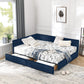 Elegant Design Storage Upholstered Tufted Bed Frame With Backrest And Armrests