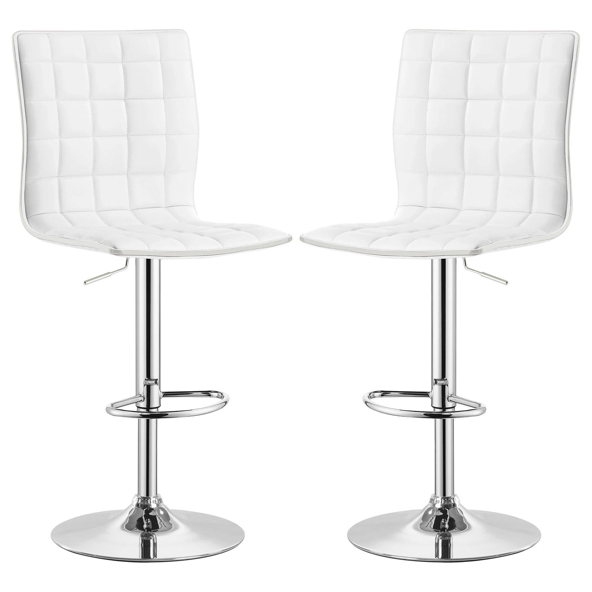 Ashbury - Upholstered Adjustable Bar Stool (Set of 2) - White